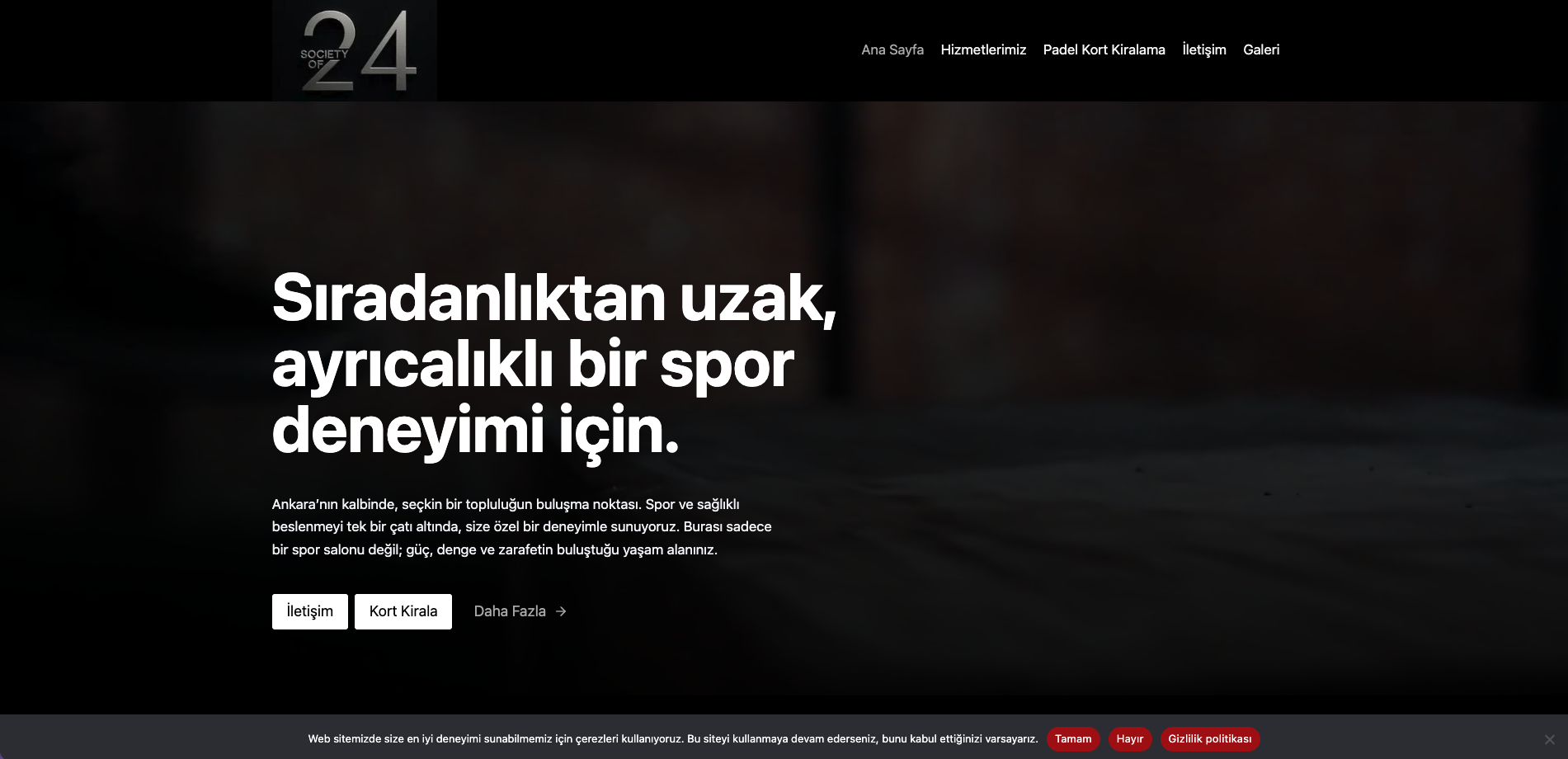 Society of 24 Gym - Premium Fitness & Padel Kort Rezervasyon Platformu